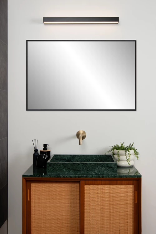 Lucide ALEXA - Applique murale Salle de bains - LED - 1x8W 3000K - IP44 - Noir - ambiance 1